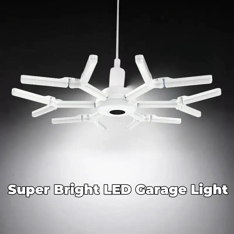 Modern white deformable led garage light with multiple arms and central hub ideal for led garage lights decorbites deformable led