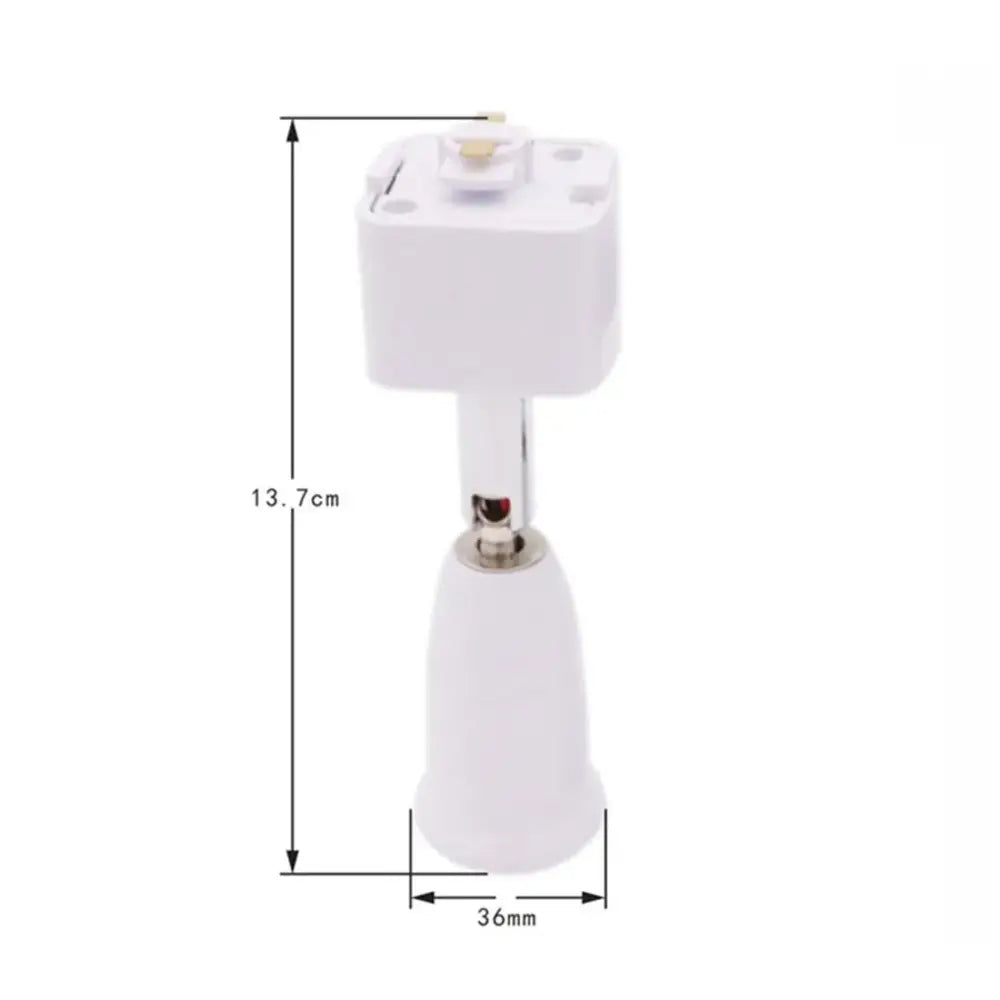 Modern white dimmable led track lighting fixture with white plastic and metallic stem for living room art illumination