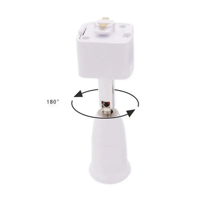 White plastic lighting fixture adapter with 180-degree rotation for modern white dimmable led track lighting fixture