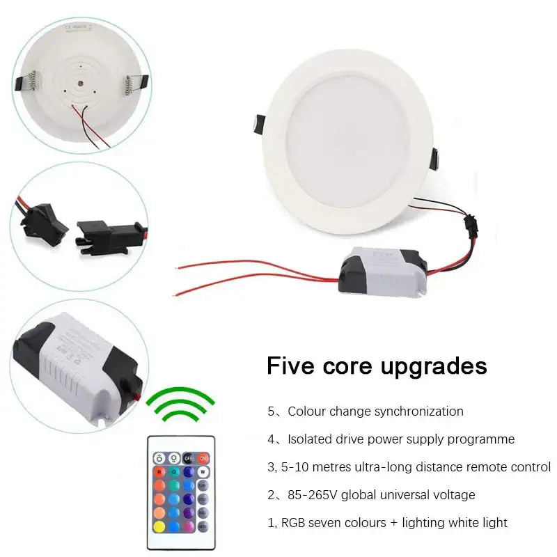 Modern white dimmable rgb led downlight with remote control for color-changing and dimming decorbites dimmable rgb