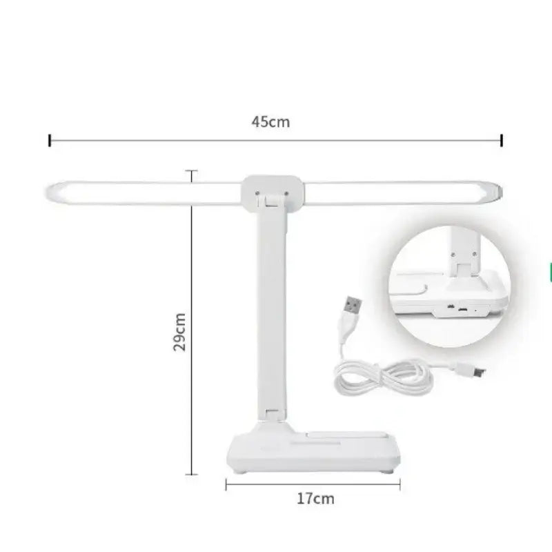 Modern white dual arm led desk lamp with adjustable arm and pen holder ideal for bedroom decorbites led desk lamp