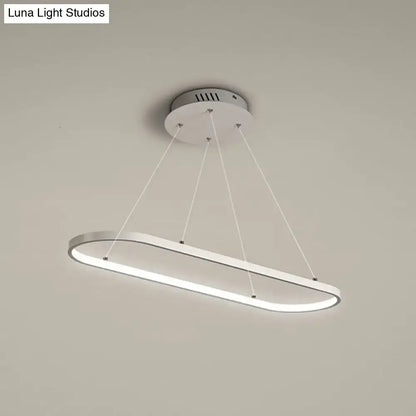 Decorbites™ modern led restaurant ceiling fixture with ellipse metal shade in black and warm white light with bulb base