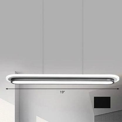 Modern decorbites™ nordic style white elliptical island led suspension lamp with sleek black and white acrylic design