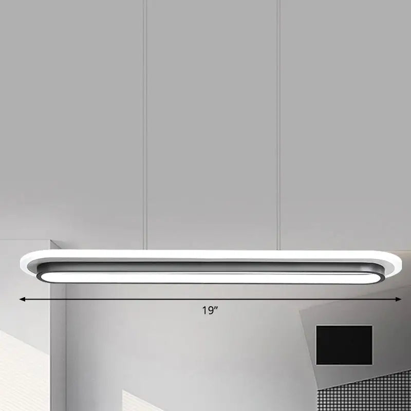 Modern decorbites™ nordic style white elliptical island led suspension lamp with sleek black and white acrylic design