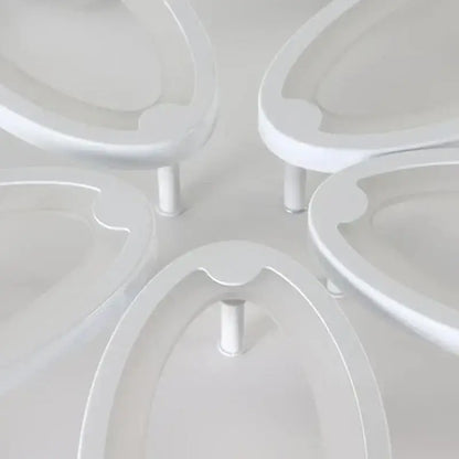 Modern white flower acrylic led ceiling chandelier featuring white oval-shaped drawer pulls with glossy finish