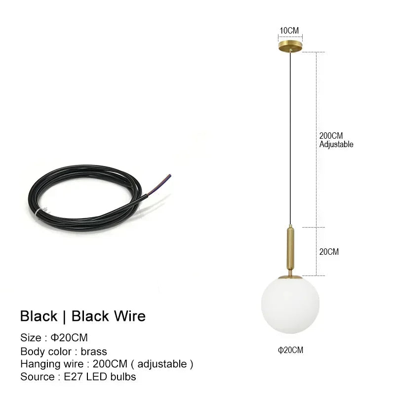 Modern White Frosted Glass Globe Pendant Light - Decorbites