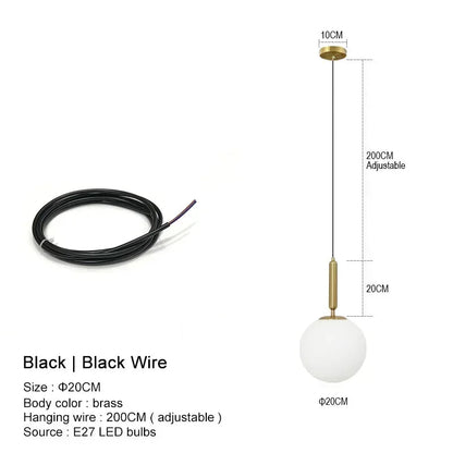 Modern White Frosted Glass Globe Pendant Light - Decorbites