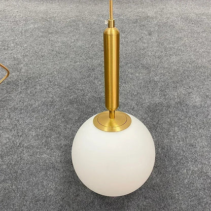 Modern White Frosted Glass Globe Pendant Light - Decorbites