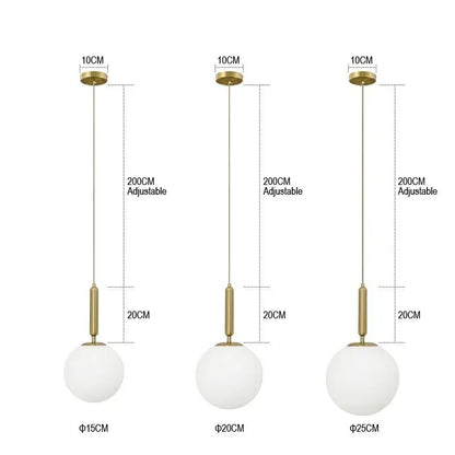 Modern White Frosted Glass Globe Pendant Light - Decorbites