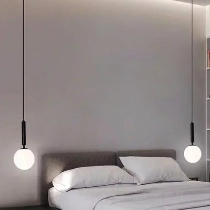 Modern White Frosted Glass Globe Pendant Light - Decorbites