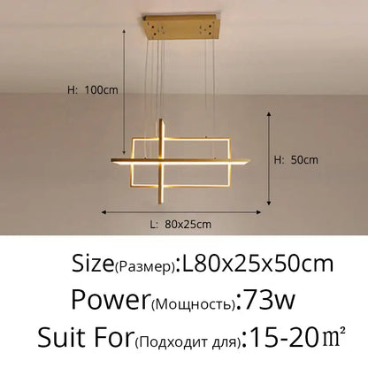 Modern white geometric aluminum pendant light with gold-toned intersecting rectangular frames for living room decorbites geometric aluminum pendant