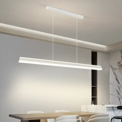 Modern white rectangular led pendant light with sleek minimalist design for decorbites geometric ceiling chandelier
