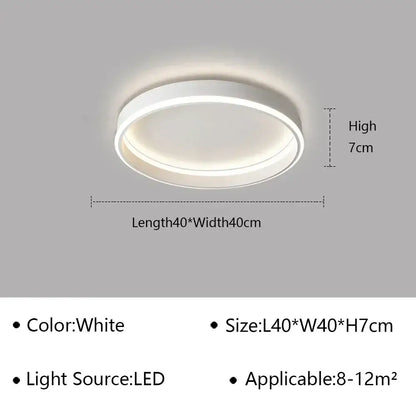 Modern white geometric led ceiling lamp with sleek circular design 7cm height perfect for living room decorbites ceiling lamp