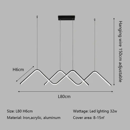 Modern white geometric led pendant light dining room chandelier with mountain shape iron acrylic aluminum decorbites geometric led pendant