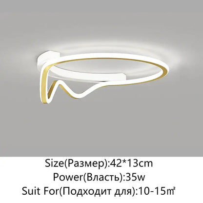 Modern white geometry round led ceiling light with sleek white and gold ring design for living room decorbites geometry round