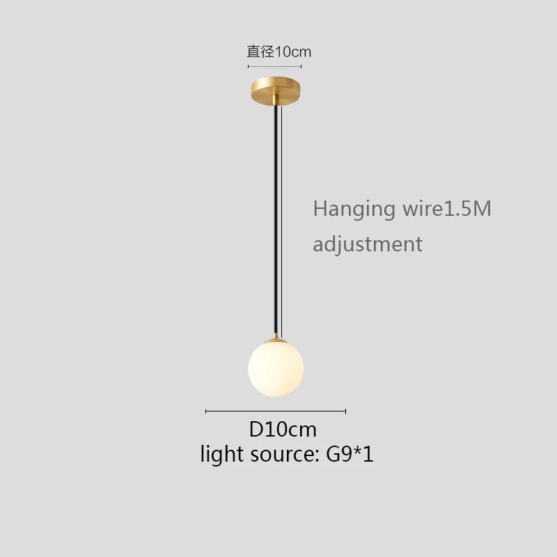 Modern White Globe Glass Pendant Light in Gold, Black, or Silver - Decorbites