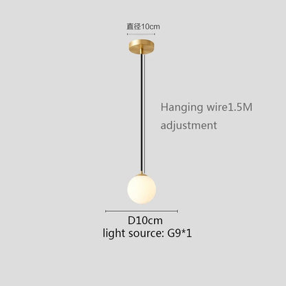 Modern White Globe Glass Pendant Light in Gold, Black, or Silver - Decorbites