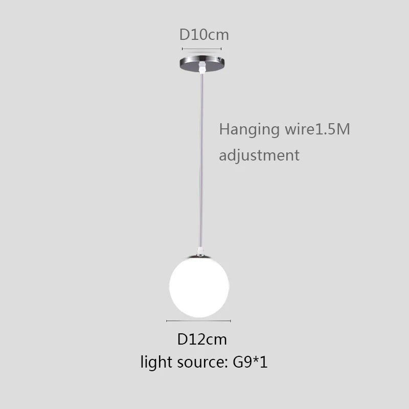 Modern White Globe Glass Pendant Light in Gold, Black, or Silver - Decorbites