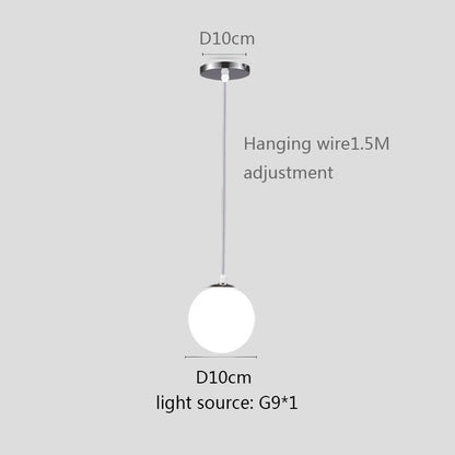 Modern White Globe Glass Pendant Light in Gold, Black, or Silver - Decorbites