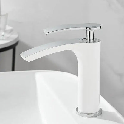 Modern white and chrome ceramic brass bathroom basin faucet with sleek minimalist design for decorbites brass bathroom use