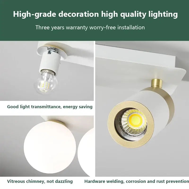 Modern white and gold track lighting fixture with sleek cylindrical design for living room decorbites glass ball led ceiling