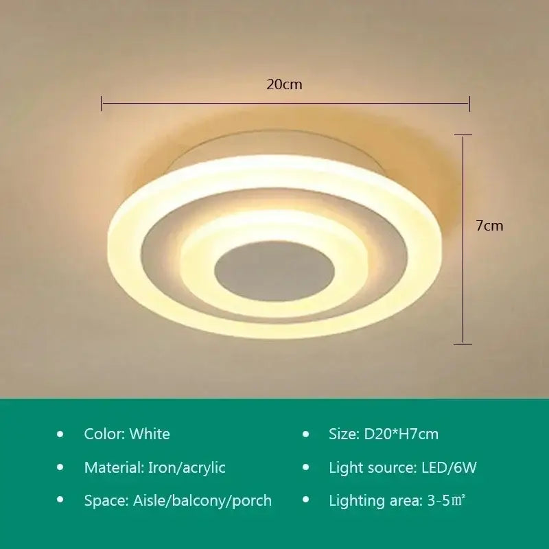 Modern white and gold ceiling light with concentric rings made of iron and acrylic decorbites led ceiling light