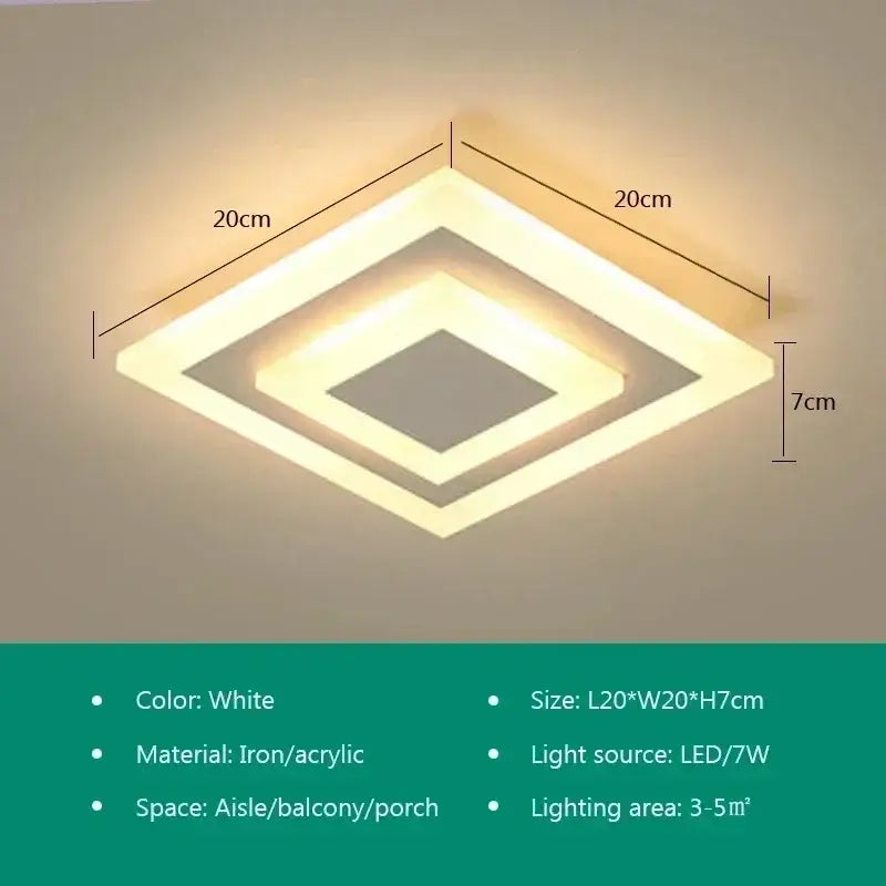 Modern white and gold led ceiling light with three concentric diamond iron and acrylic layers for decorbites led ceiling use