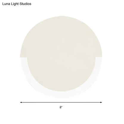 Cream-colored round acrylic ceiling light fixture with smooth matte finish 8-inch diameter warm white light 220v-240v 110v-120v