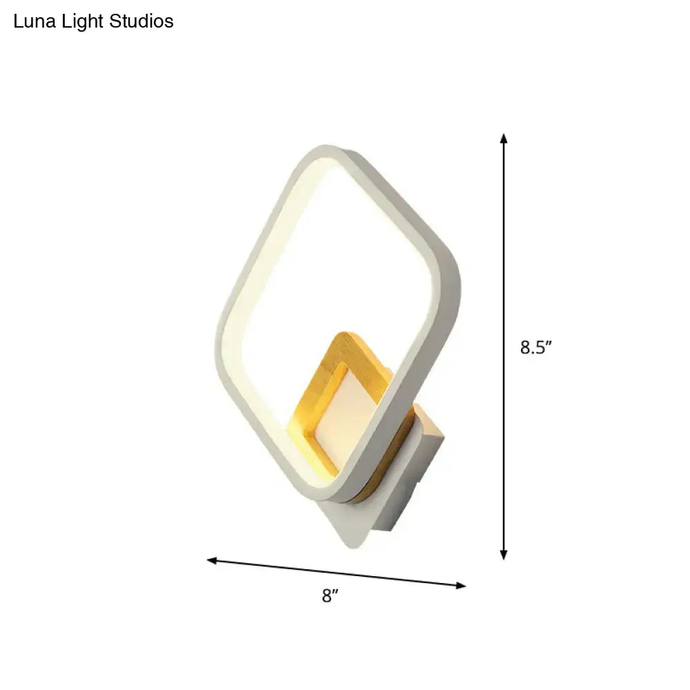 Modern white and gold sconce minimalist white bedroom wall light with warm white geometric accent wall sconce design