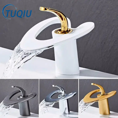 Modern white and gold basin faucet in black brass with a sleek design from decorbites golden white for bathroom sinks
