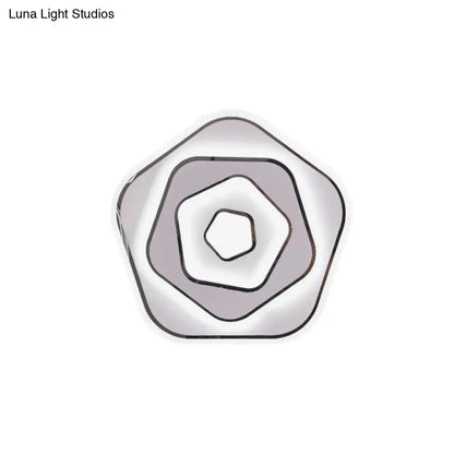 Silver hexagonal 110v-120v 220v-240v sophisticated wall light with concentric layers for modern study room