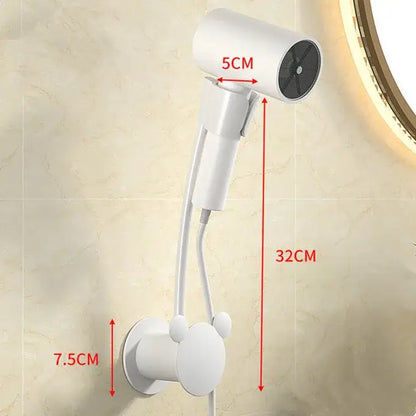 Modern white and gray wall mounted plastic hair dryer with mickey mouse suction cup base for decorbites bathroom hair dryer storage