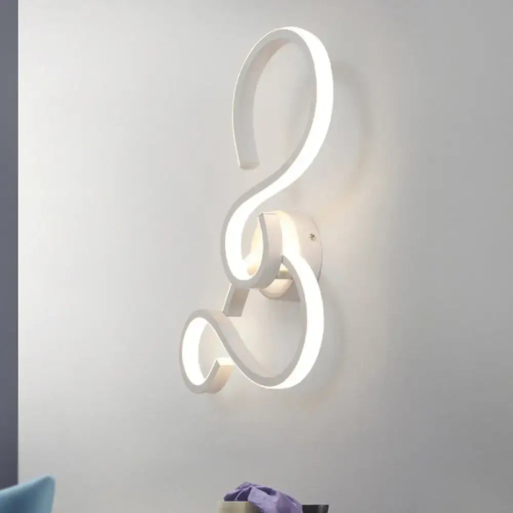 Modern white led wall sconce with sleek infinity spiral design bulb included ideal for living room lighting type