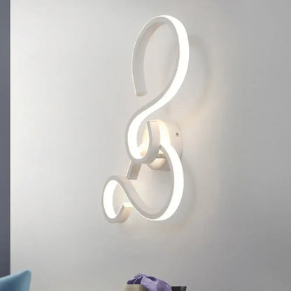 Modern white led wall sconce with sleek infinity spiral design bulb included ideal for living room lighting type