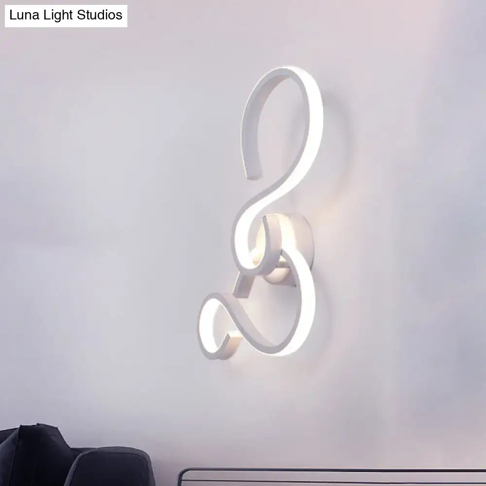 Modern white led wall sconce with sleek curved design and bulb included featuring energy efficient led light type