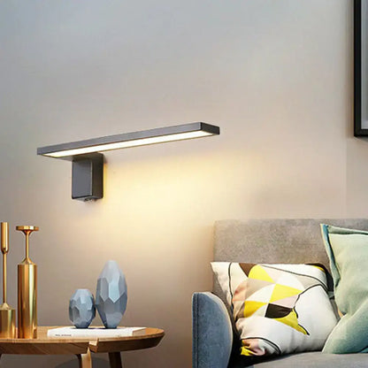 Modern gray rectangular led wall sconce with sleek minimalist design for living room geometric lighting