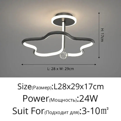 Modern white led ceiling light chandelier with cloud-like black and white design and crystal pendant for living room decorbites led ceiling