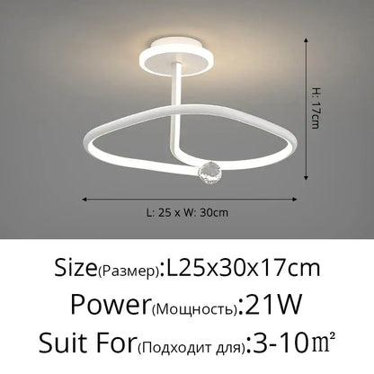 Modern white led ceiling light chandelier with two interlocking rings and a faceted crystal accent for living room decorbites led ceiling