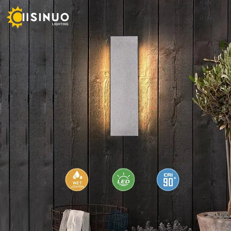 Modern white led limestone sconce garden porch wall light with gray rectangular outdoor decorbites led limestone design