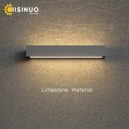 Modern white led limestone sconce wall light by decorbites with sleek rectangular design and warm ambient lighting