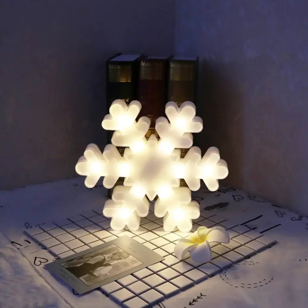 Modern white led reindeer nightstand light with snowflake design warm bulbs christmas element with remote control