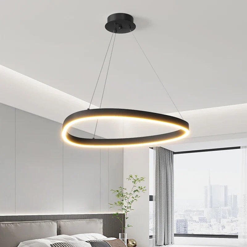 Modern White LED Ring Pendant Chandelier - Decorbites
