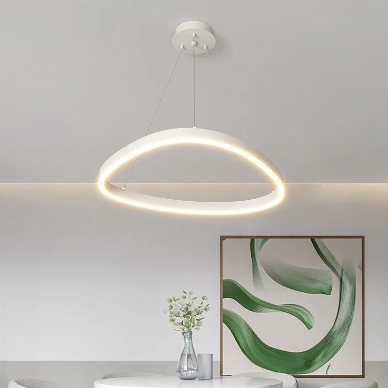 Modern White LED Ring Pendant Chandelier - Decorbites