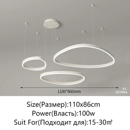 Modern White LED Ring Pendant Chandelier - Decorbites