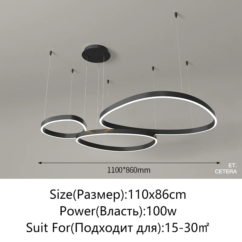 Modern White LED Ring Pendant Chandelier - Decorbites