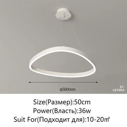 Modern White LED Ring Pendant Chandelier - Decorbites