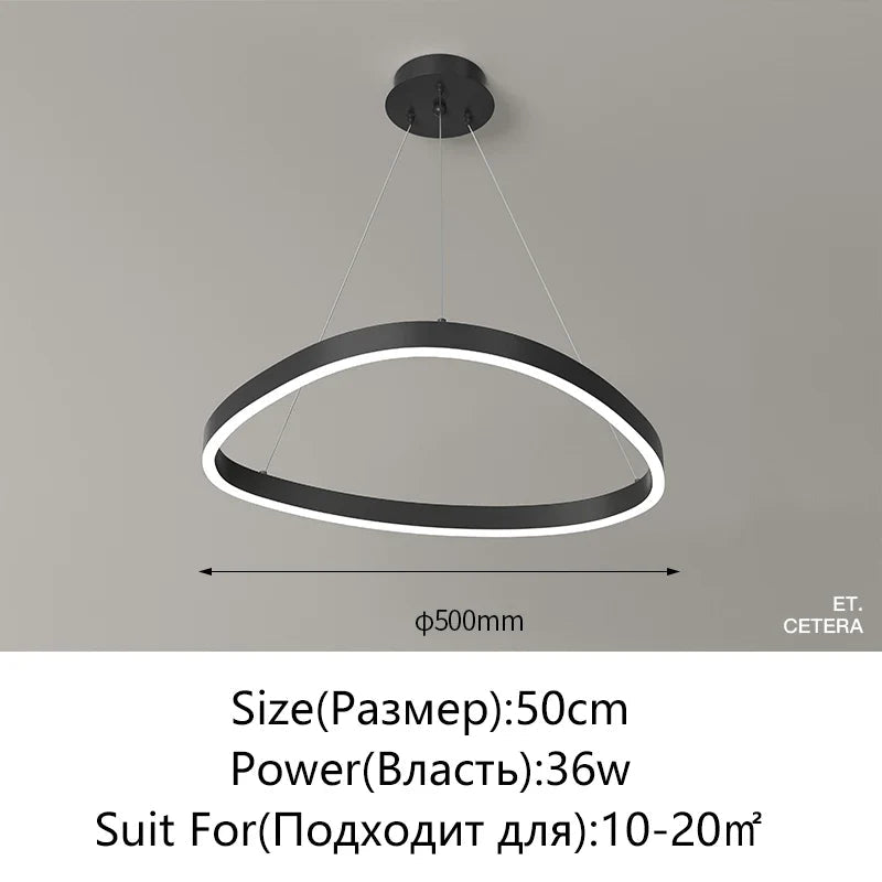 Modern White LED Ring Pendant Chandelier - Decorbites