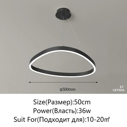 Modern White LED Ring Pendant Chandelier - Decorbites
