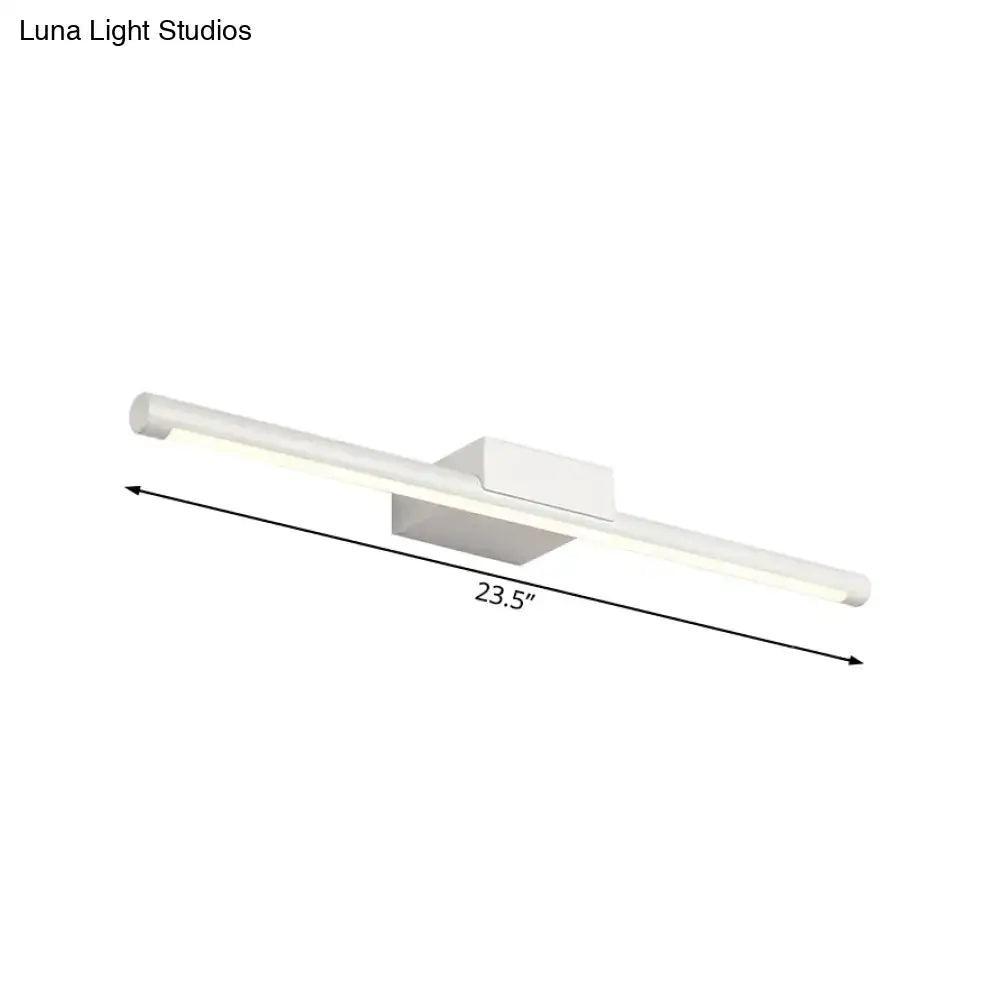 Modern white led vanity lamp with acrylic shade 23.5 inch warm white light bathroom wall light
