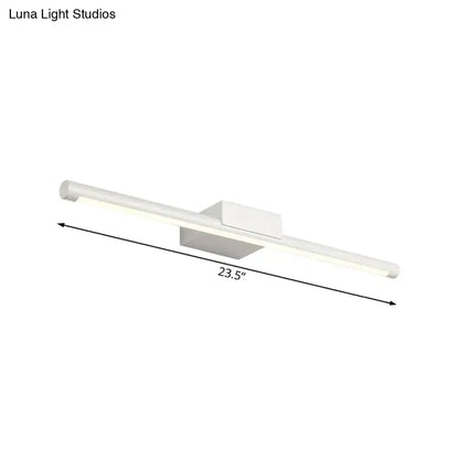 Modern white led vanity lamp with acrylic shade 23.5 inch warm white light bathroom wall light